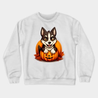 Siberian Husky Dog inside Pumpkin #1 Crewneck Sweatshirt